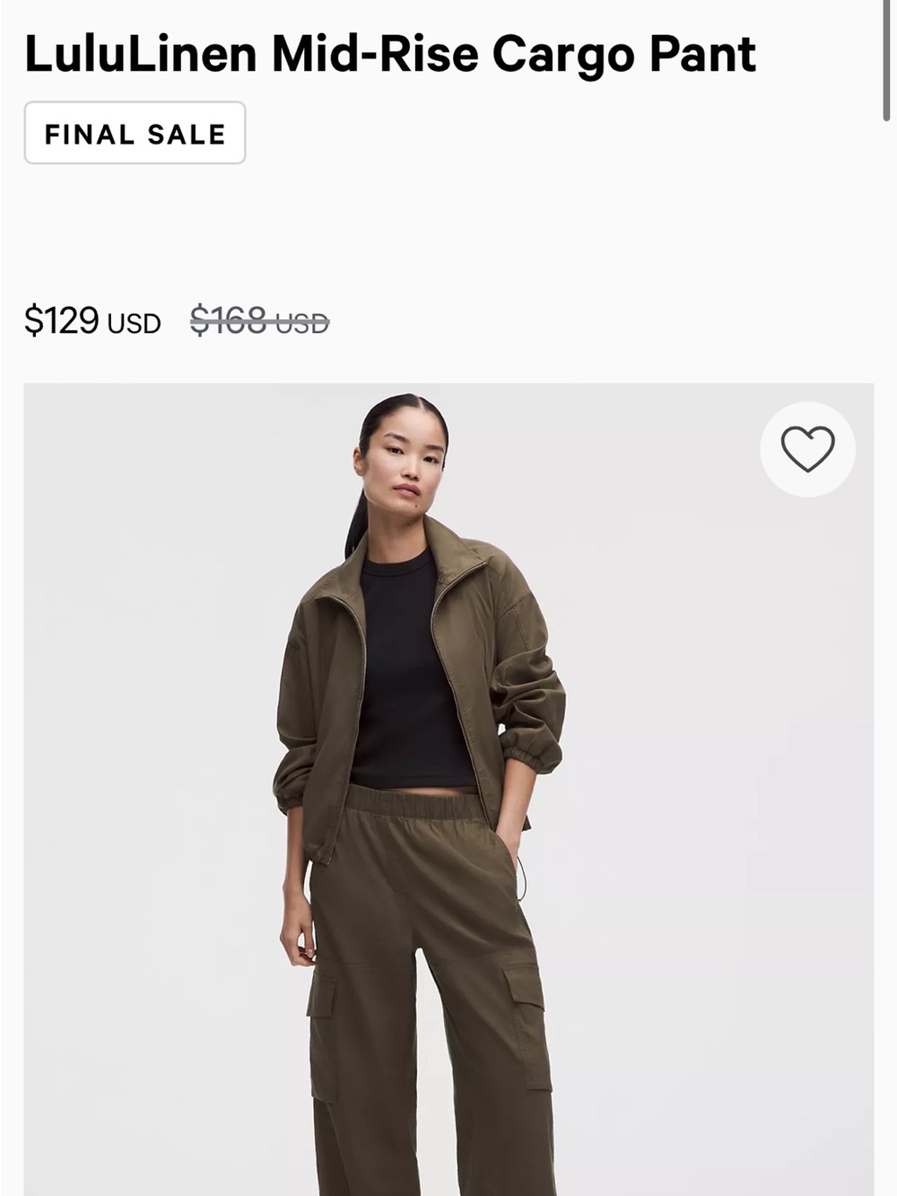 lululemon athletica Olive Wide-Leg Cargo Pants - Picture 4 of 4
